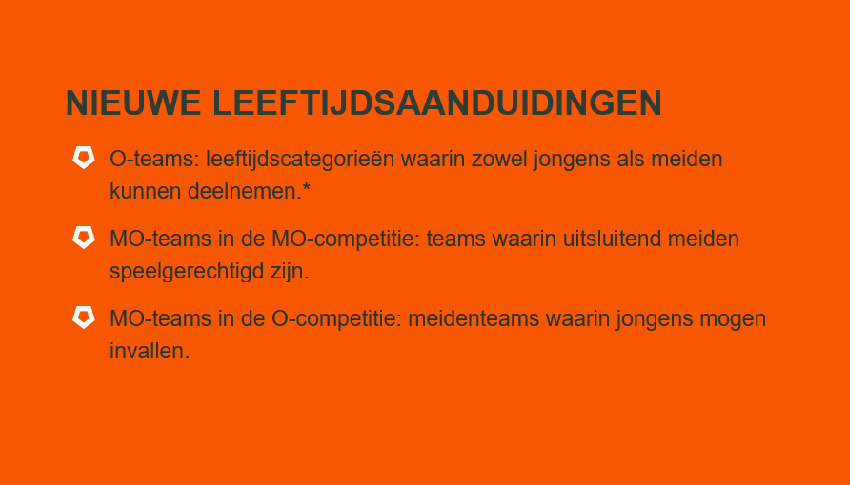 Wijziging leeftijds-aanduidingen Jeugdvoetbal